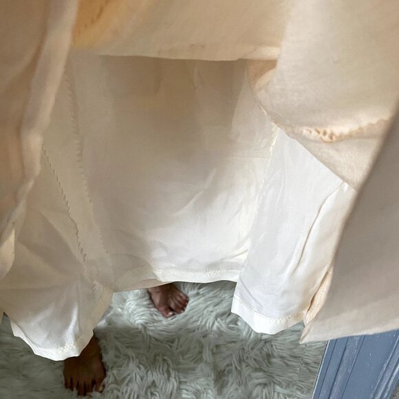 VTG Georgia Bullock Vintage Beaded Embellished Collar Linen Short Sleeve Dress 6 - Picture 7 of 8